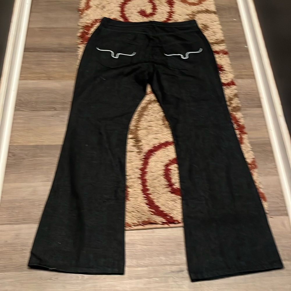 Wide leg dark denim